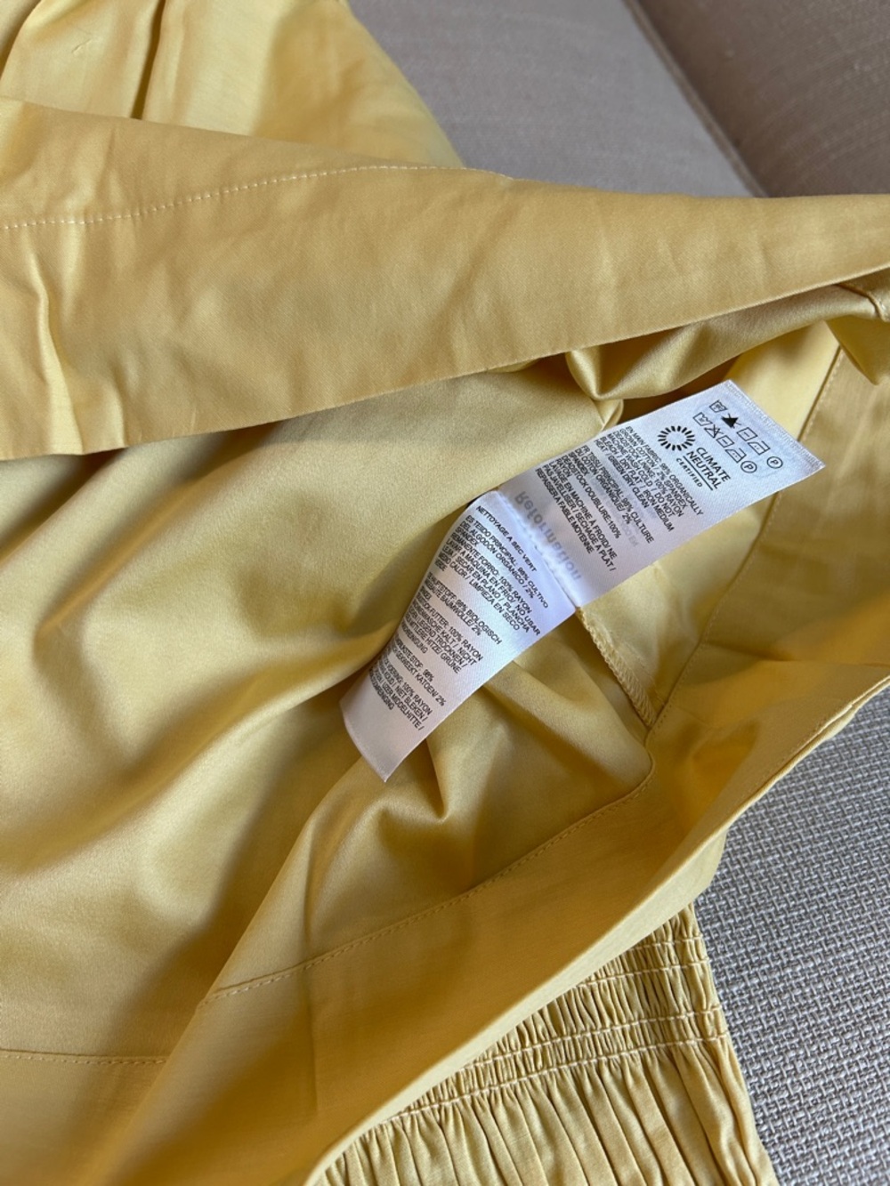 Reformation Kerrie Midi Dress - Parmesan Light Yellow Causal Summer French - Picture 9 of 10